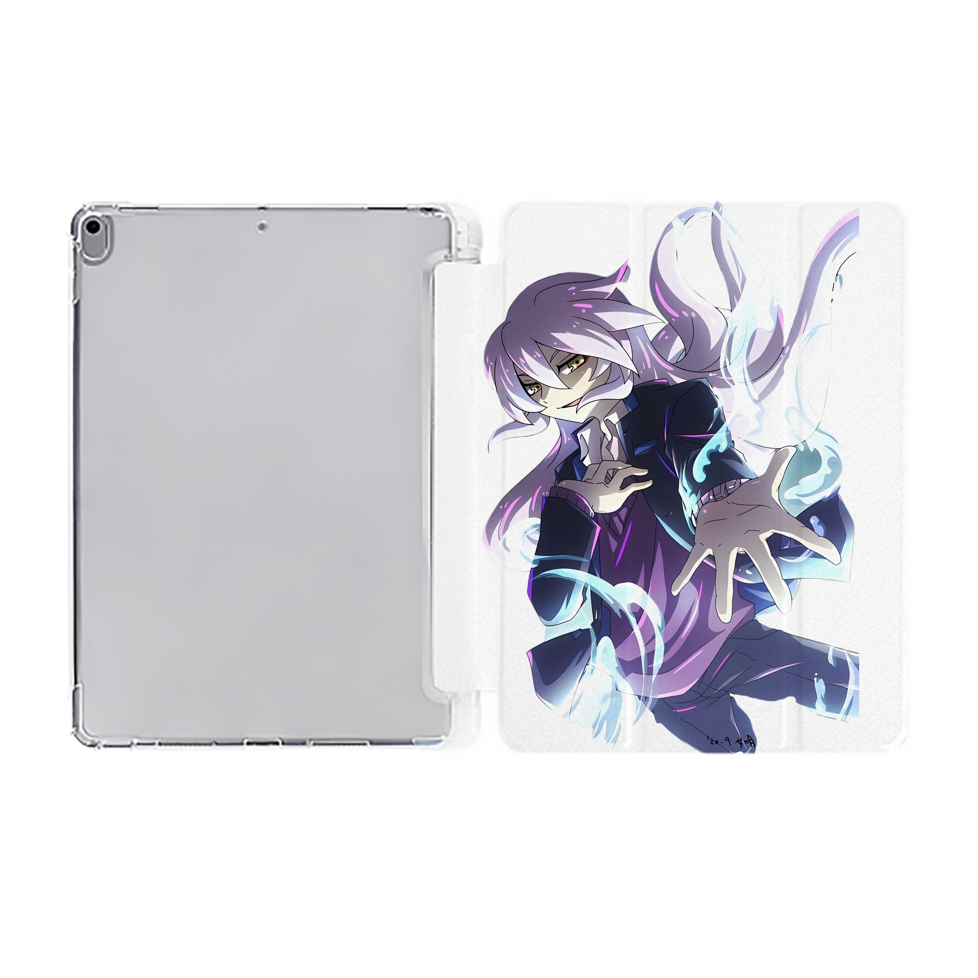 （画像用） 妖怪ウォッチ Yo-kai Watch IPad ケース ペン収納付き 三つ折りスタンド PUレザー×シリコン 対応機種9.5/10.5/10.9インチ
